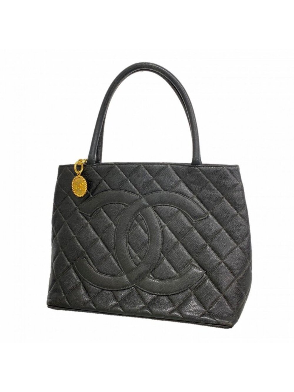 Chanel Tote Reissue Caviar Leather Black Gold